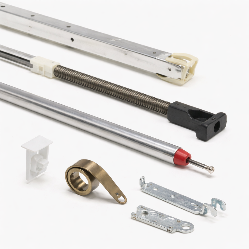 Window balance and spring hardware components